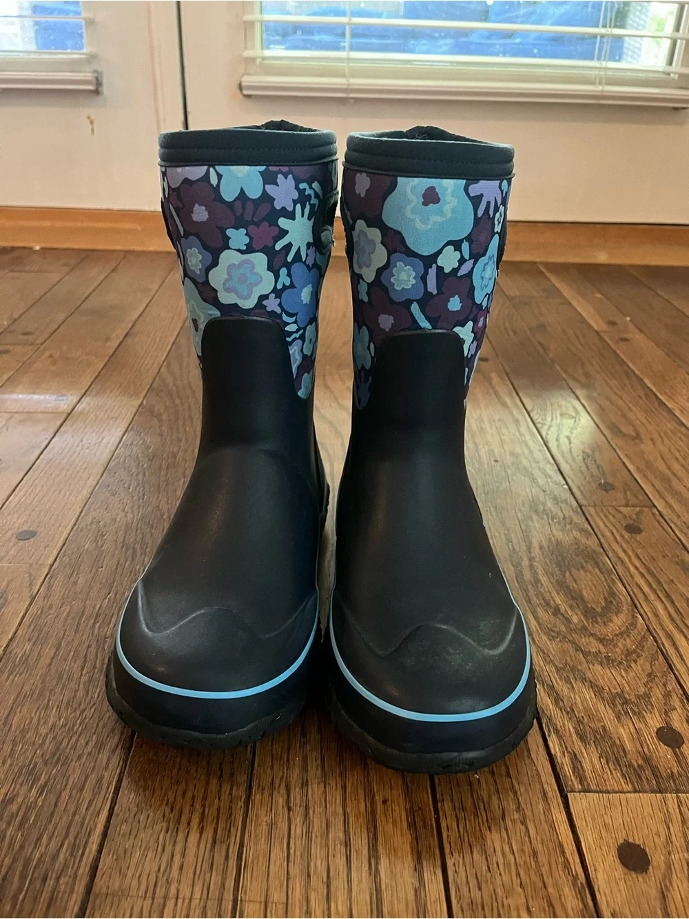 Bogs Kids Floral Pattern Navy Blue Rain and winter Boots
